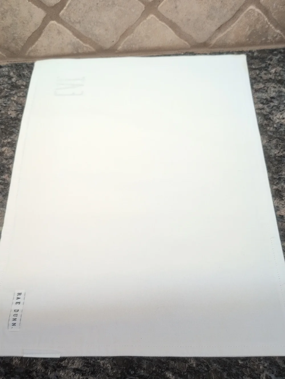 Rae Dunn White Placemats with Black Logo Tag.Set of 4